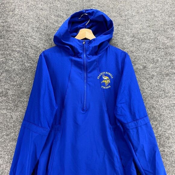 Under Armour Jacket Anorak Women XS Blue 1/2 Zip Hooded Heatgear Long Sleeve - Picture 3 of 10